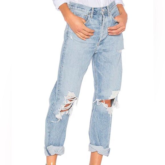 AGOLDE 90'S Mid Rise Distressed Snapshot 26 - Picture 1 of 5